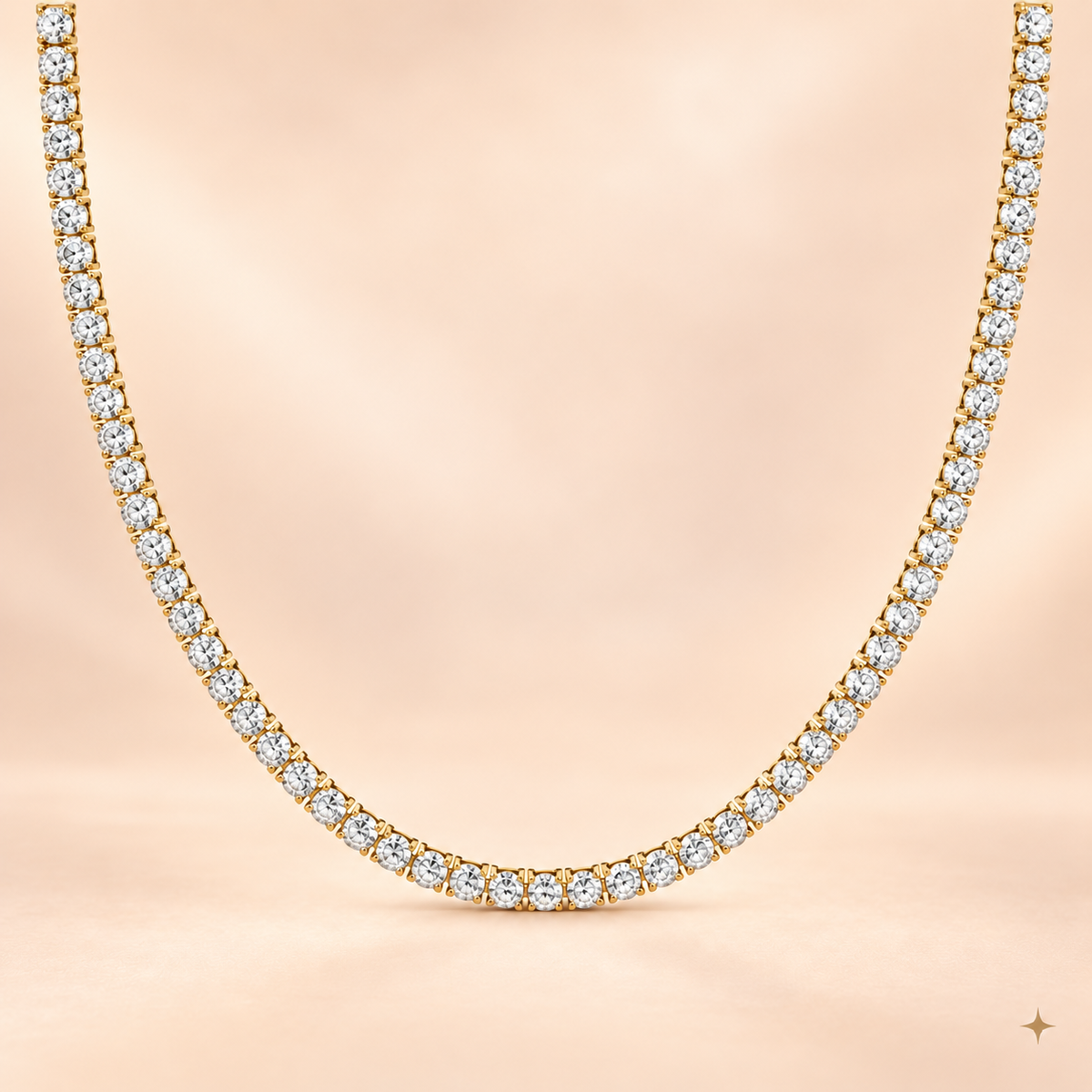 MONACO TENNIS NECKLACE (GOLD, 15")