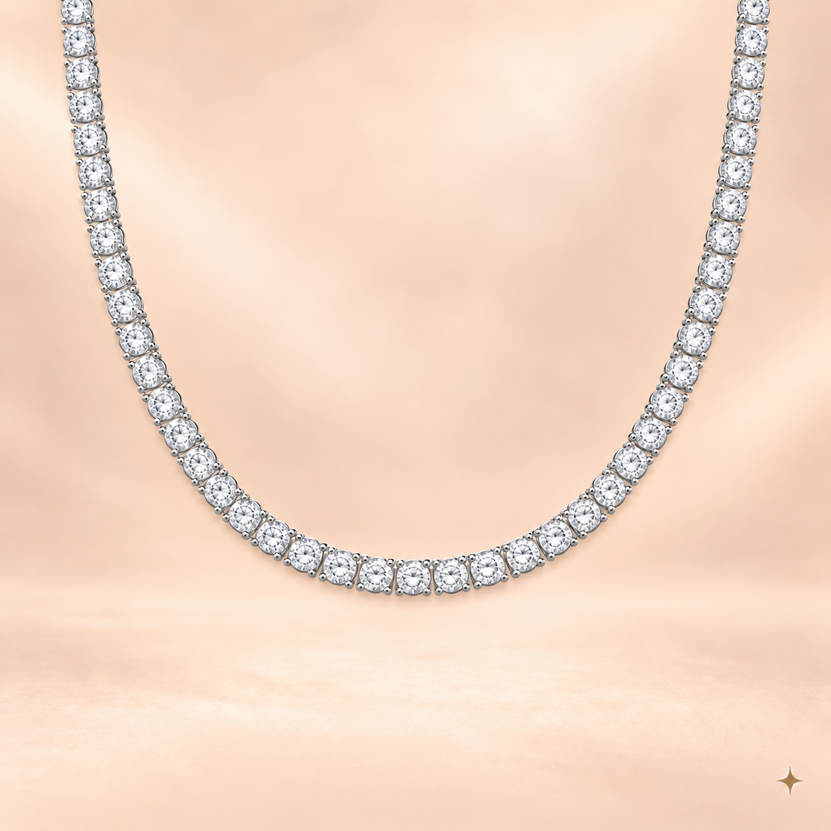 THE MONACO TENNIS NECKLACE (SILVER)