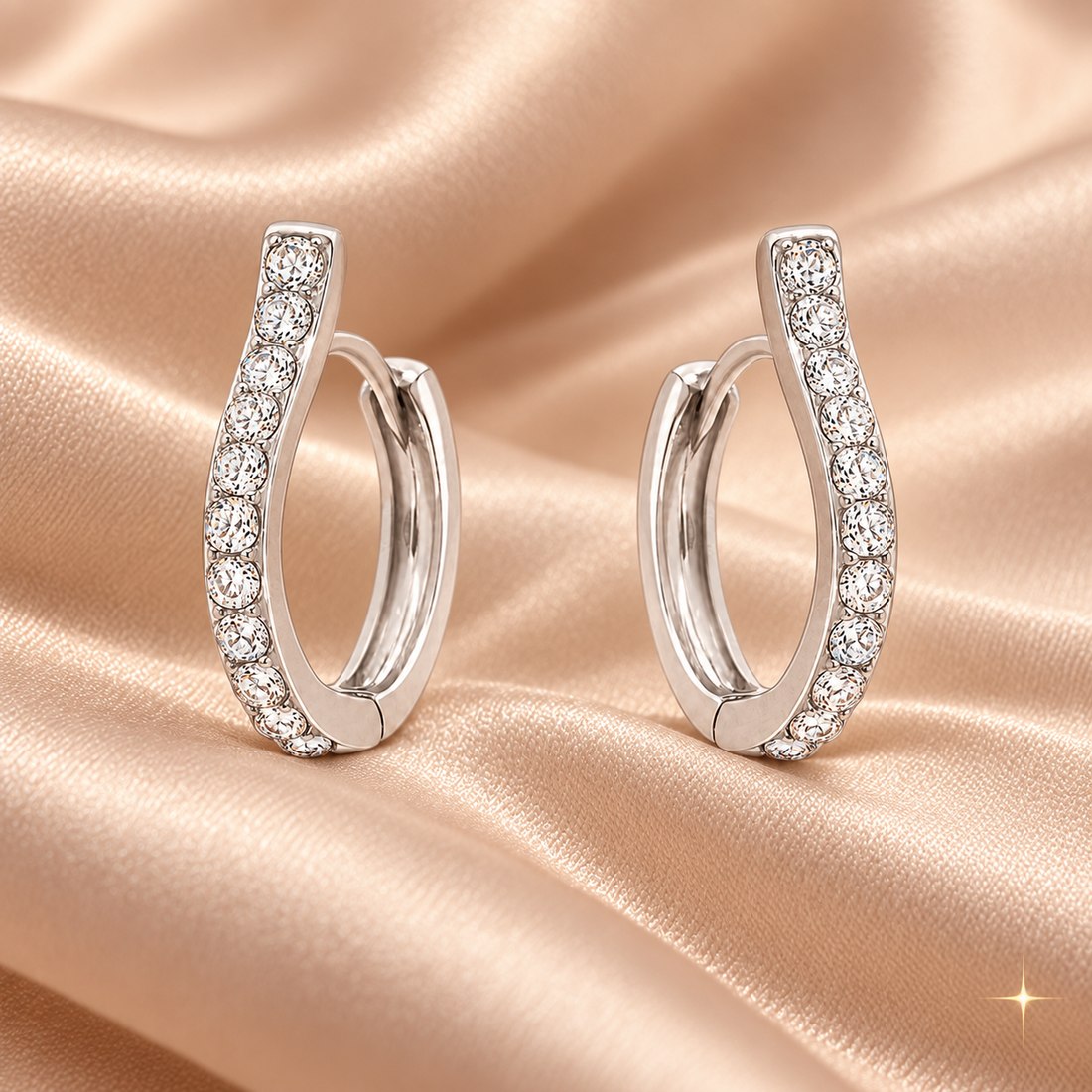 SILVER HUGGIE EARRINGS