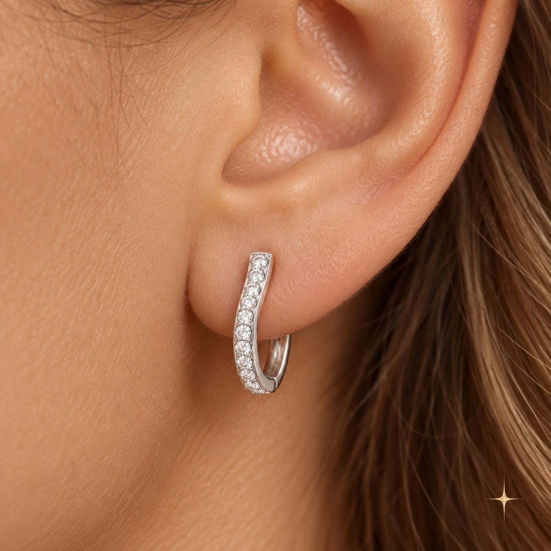 SILVER HUGGIE EARRINGS