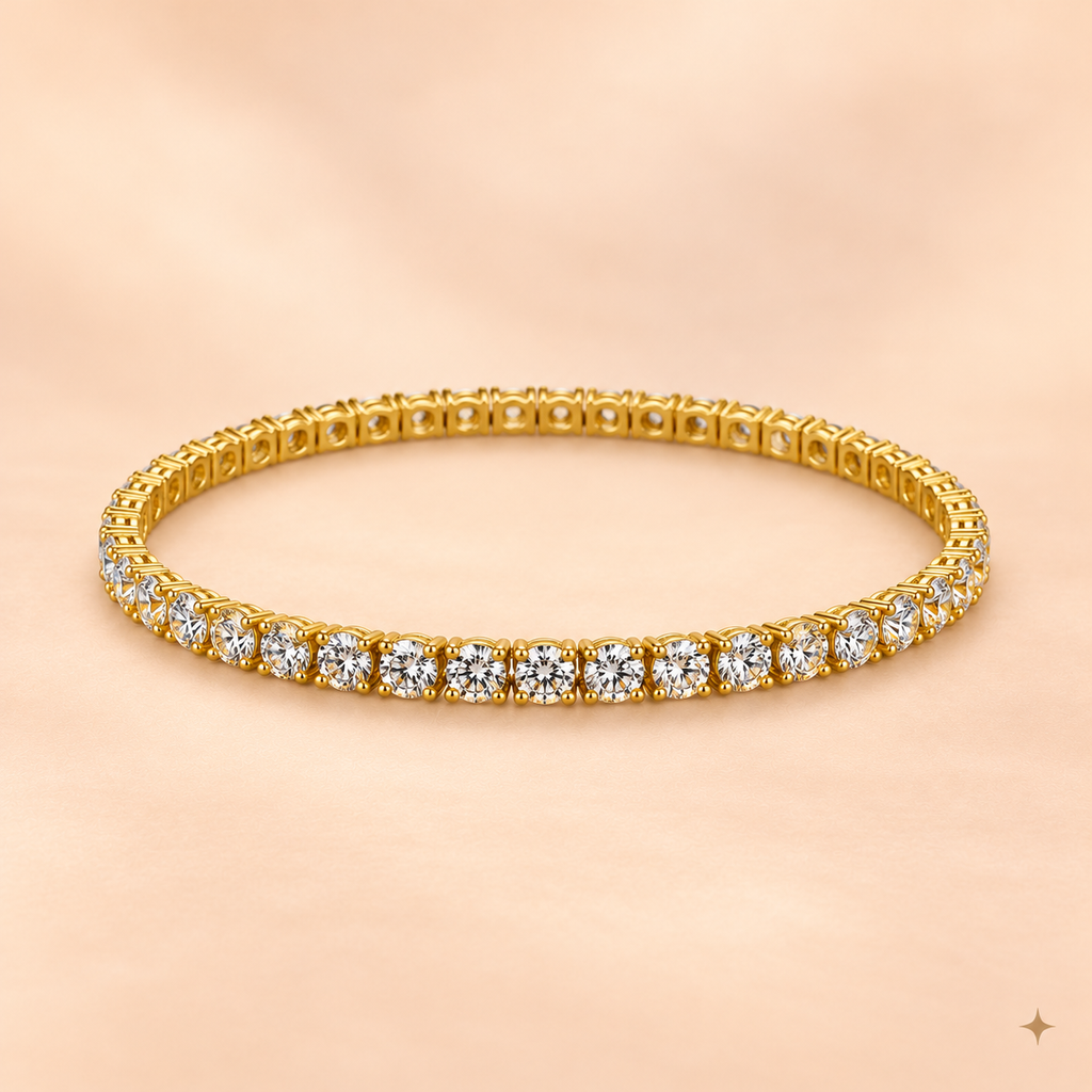 THE MYKONOS FLEX TENNIS BRACELET (GOLD)