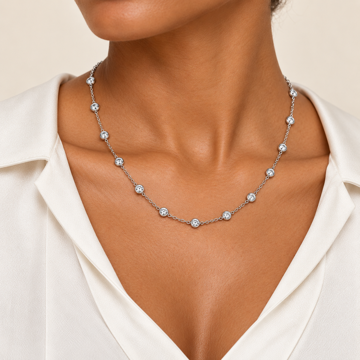 LONDON NECKLACE 16" (SILVER)