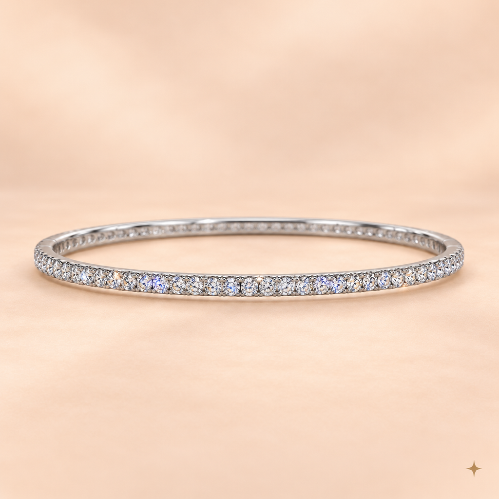 THE HAMPTON PAVE BANGLE (SILVER)