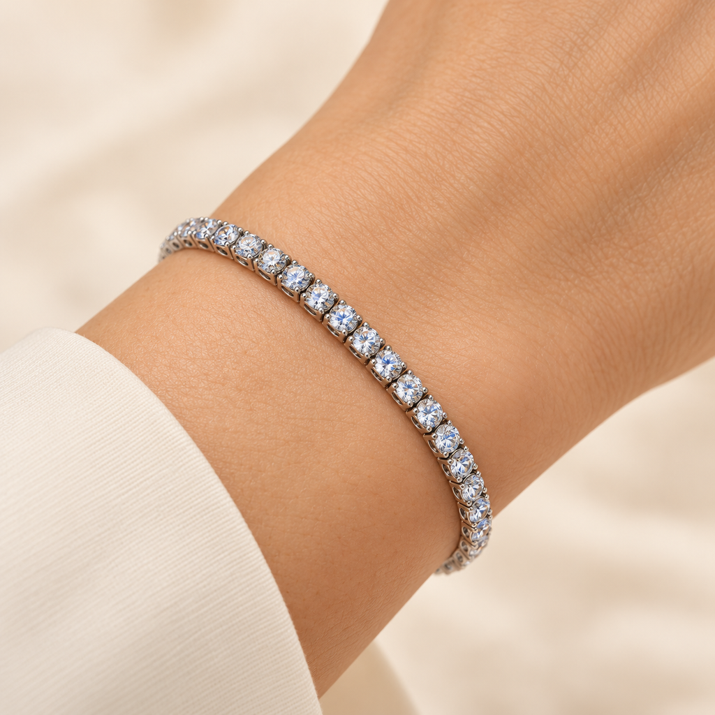 THE MYKONOS FLEX TENNIS BRACELET (SILVER)