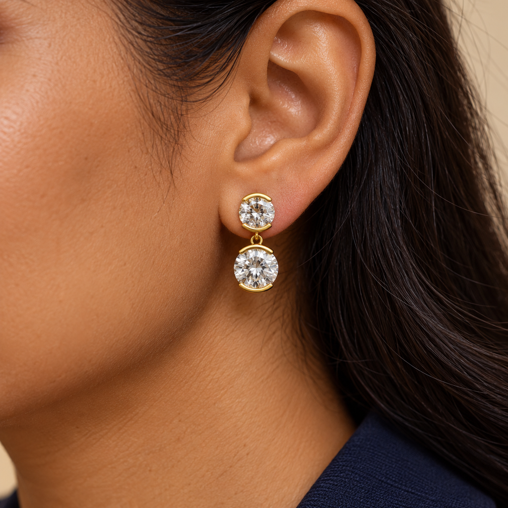 VIENNA DOUBLE DROP EARRINGS (GOLD)